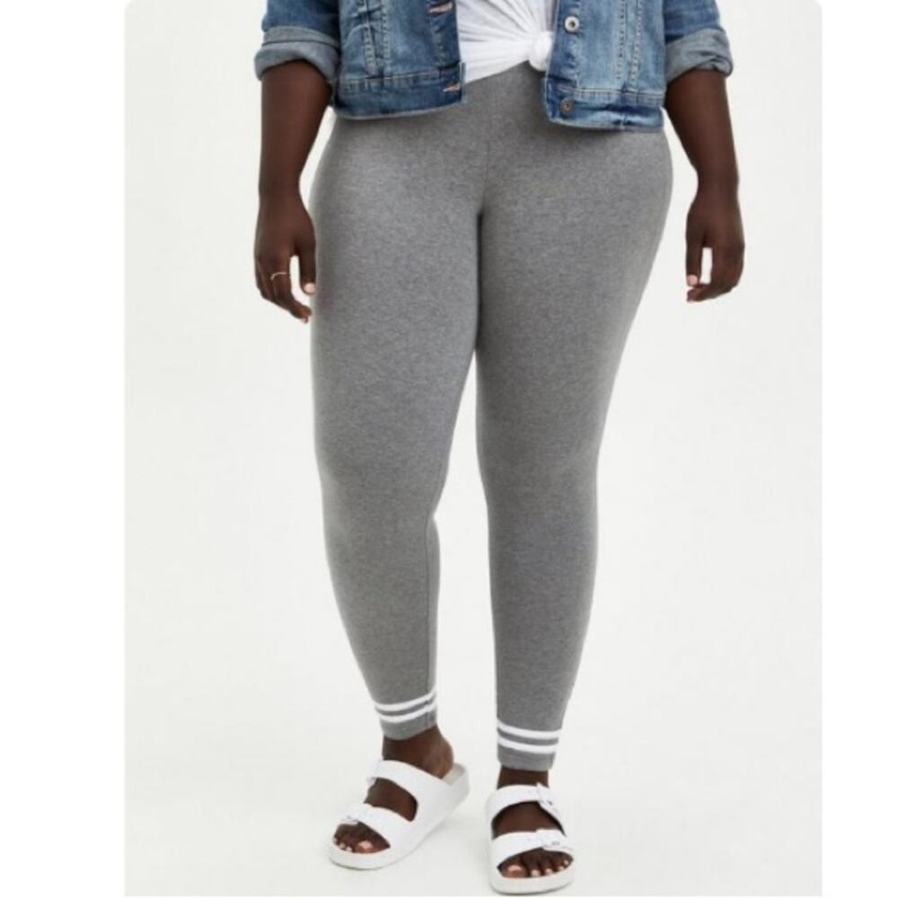 Torrid Grey Ankle Stripe Premium Leggings